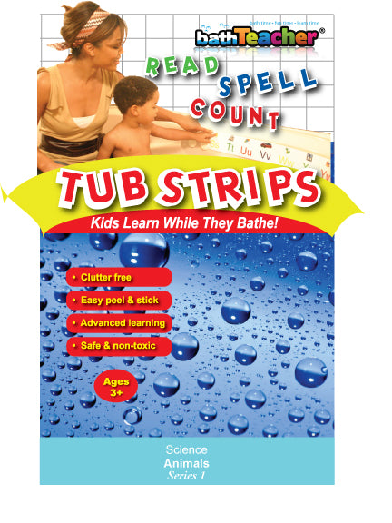 BathTeacher Educational Tub Strips - Animals